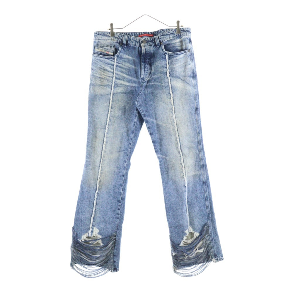 DIESEL(ディーゼル) 25SS 1998 D-BACK-FSG ダメージ加工 ブーツカット デニム パンツ ジーンズ インディゴ 0CMBM