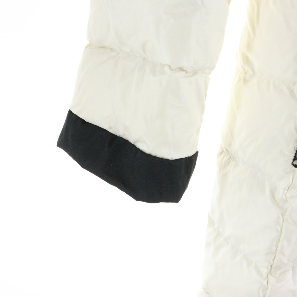 Max Mara(マックスマーラ) バイカラー リバーシブル フーデッド ジップアップ ダウン ロング ジャケット コート ホワイト/ブラック レディース 54860463