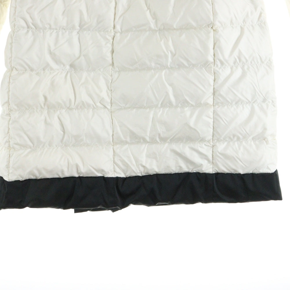 Max Mara(マックスマーラ) バイカラー リバーシブル フーデッド ジップアップ ダウン ロング ジャケット コート ホワイト/ブラック レディース 54860463