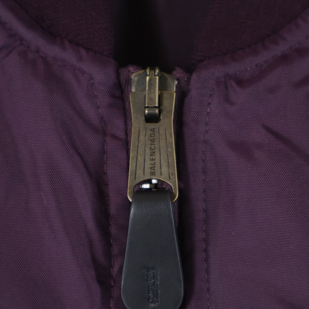 BALENCIAGA(バレンシアガ) 25AW エンブレム ワッペンロゴ ジップアップ ボンバージャケット ブルゾン パープル 839122
