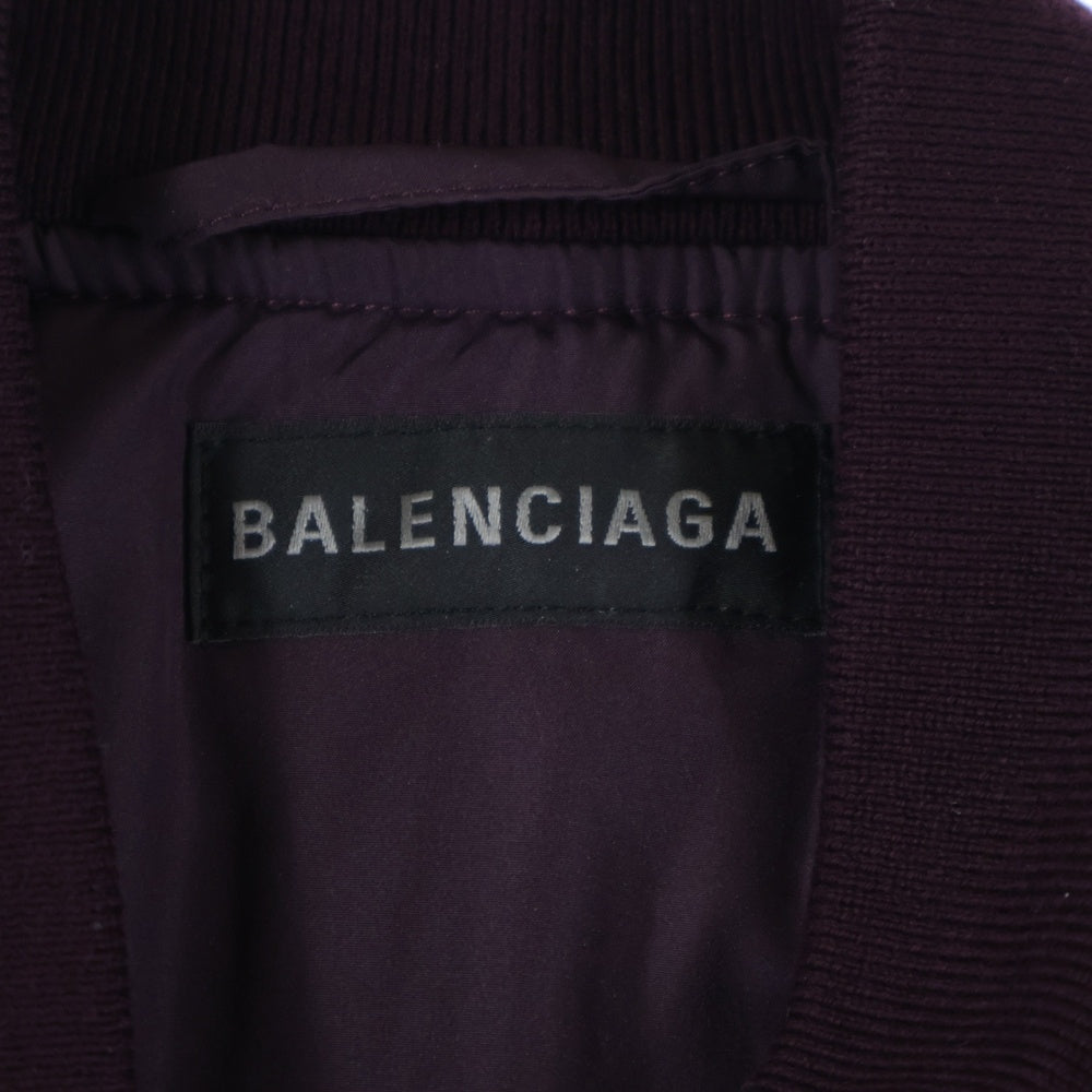 BALENCIAGA(バレンシアガ) 25AW エンブレム ワッペンロゴ ジップアップ ボンバージャケット ブルゾン パープル 839122