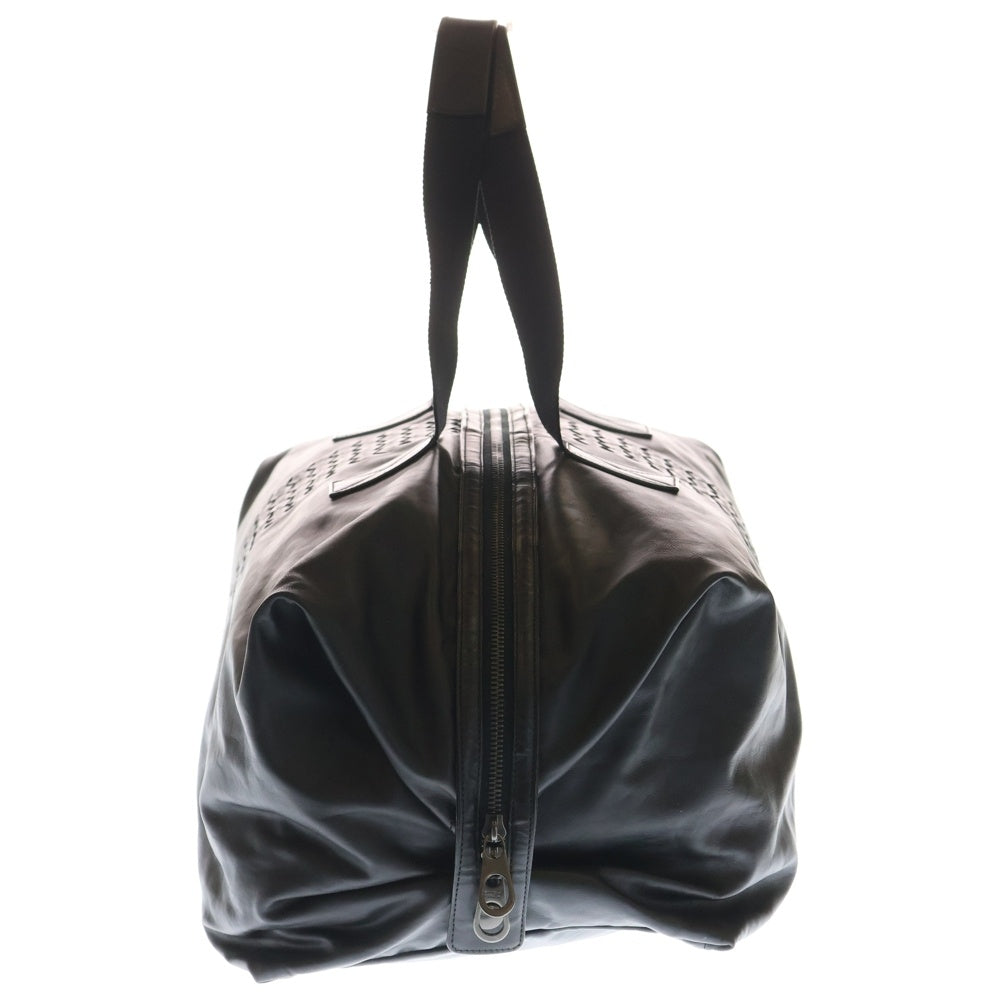 BOTTEGA VENETA(ボッテガヴェネタ) イントレチャート ボストンバッグ ハンドバッグ ブラック レザー