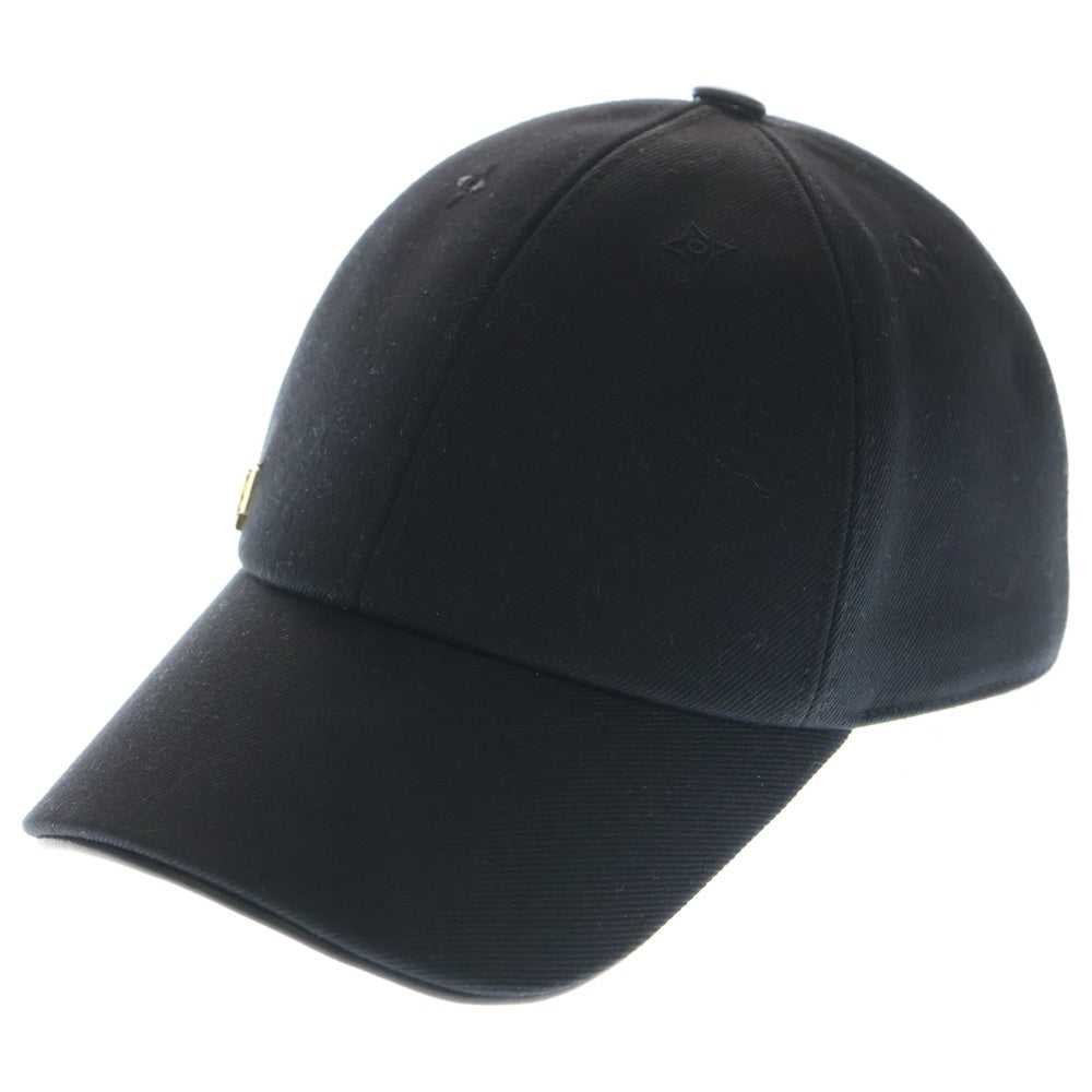 Louis Vuitton ブラック ベースボールキャップ　美品 LOUIS VUITTON(ルイヴィトン) LV アイコニック ロゴプレート コットン