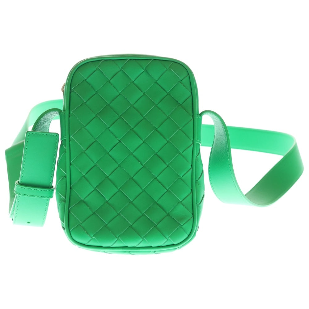 【ボッテガヴェネタ】ショルダーバッグ イントレチャート グリーン　レザー　本革 BOTTEGA VENETA(ボッテガヴェネタ) イントレチャート フォンポーチ