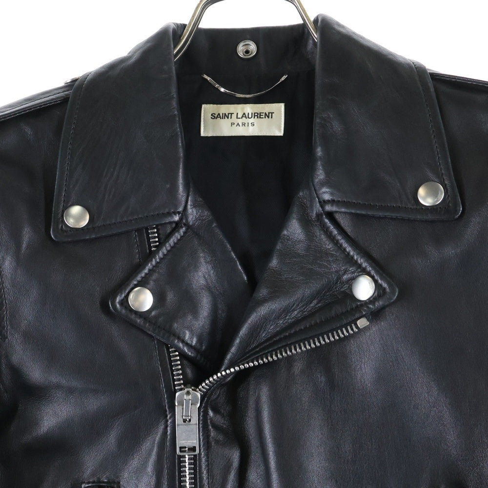 SAINT LAURENT PARIS(サンローランパリ) 15AW L01 CLASSIC MOTORCYCLE LEATHER RIDERS JACKET クラシックモーターサイクル ライダースジャケット レザー ブラック 397290 Y5YA1