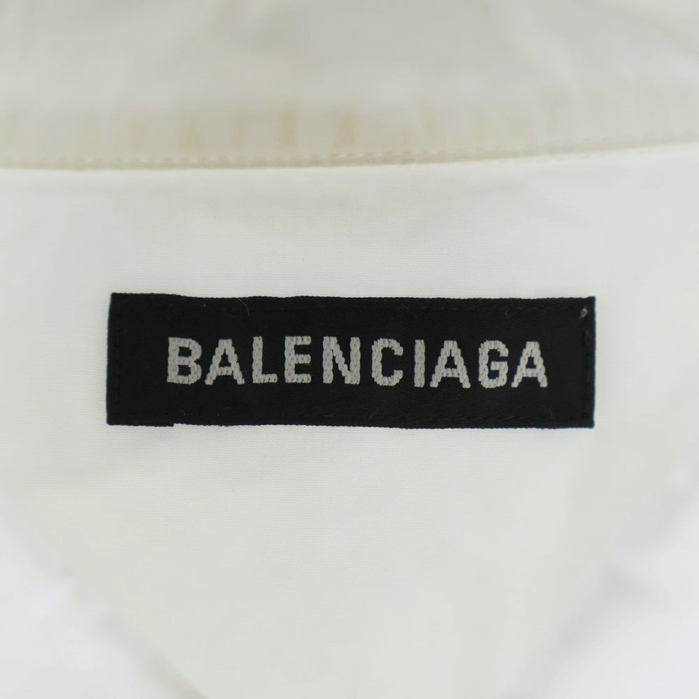 BALENCIAGA(バレンシアガ) ショルダーロゴ ボタンダウン コットン 長袖シャツ ホワイト 621901