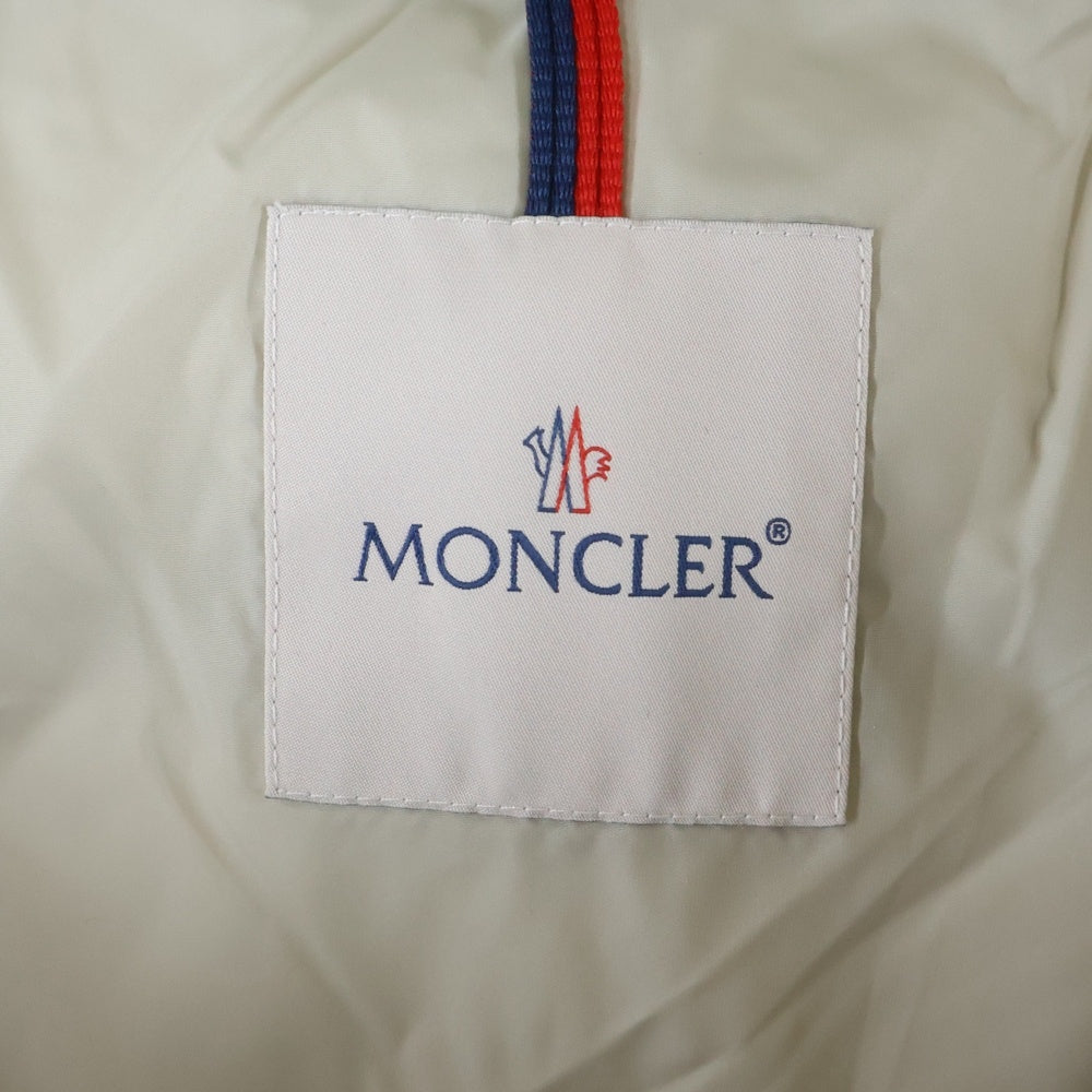MONCLER(モンクレール) 22AW CUPIDONE キュピドン ワッペンロゴ ファー フーデッド ジップアップ ダウン ロング ジャケット コート アイボリー レディース H20931A00135 59685