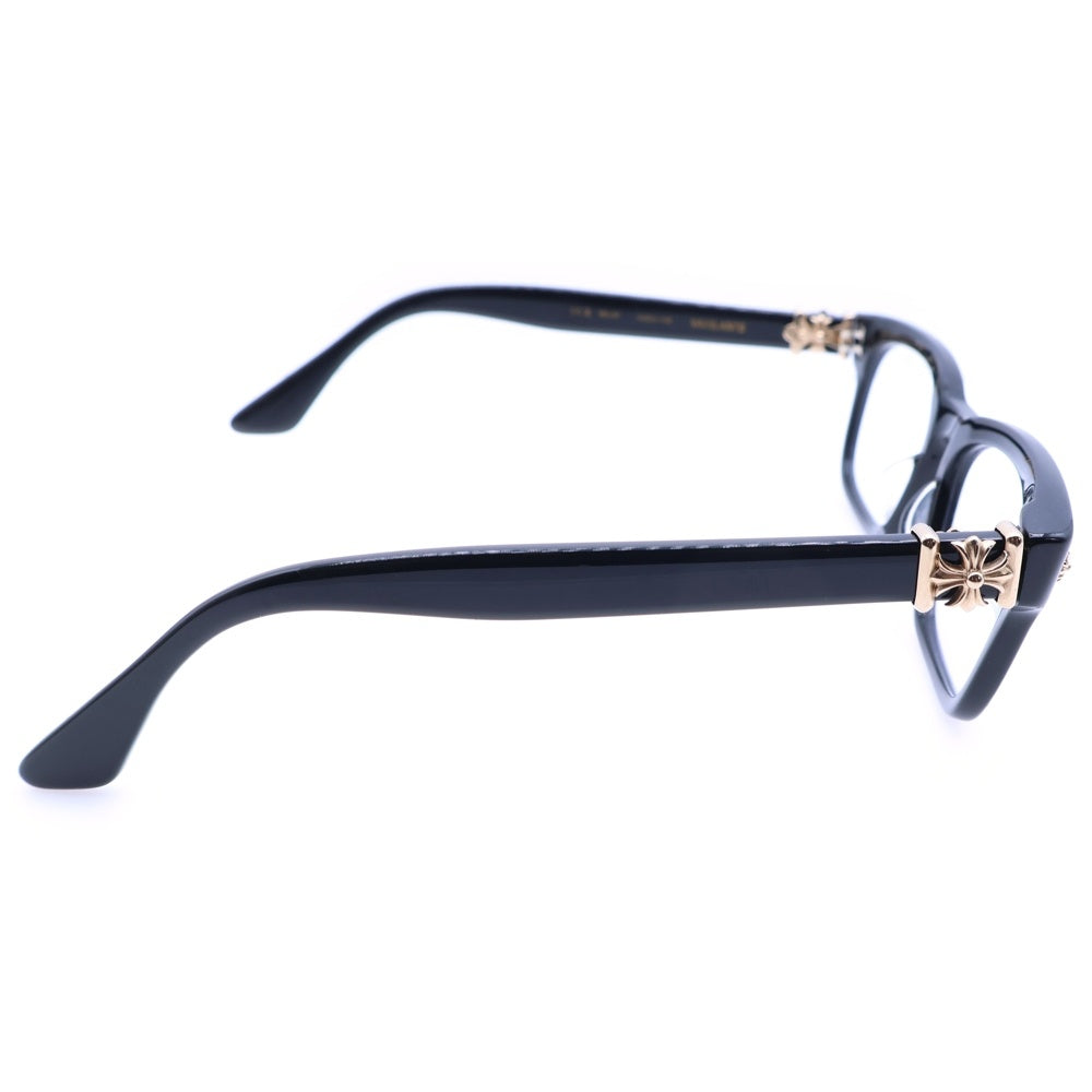CHROME HEARTS(クロムハーツ) VAGILANTE ヴァジランテ クロステンプル スクエアフレーム クリアレンズ メガネ 眼鏡 アイウェア ブラック/ゴールド