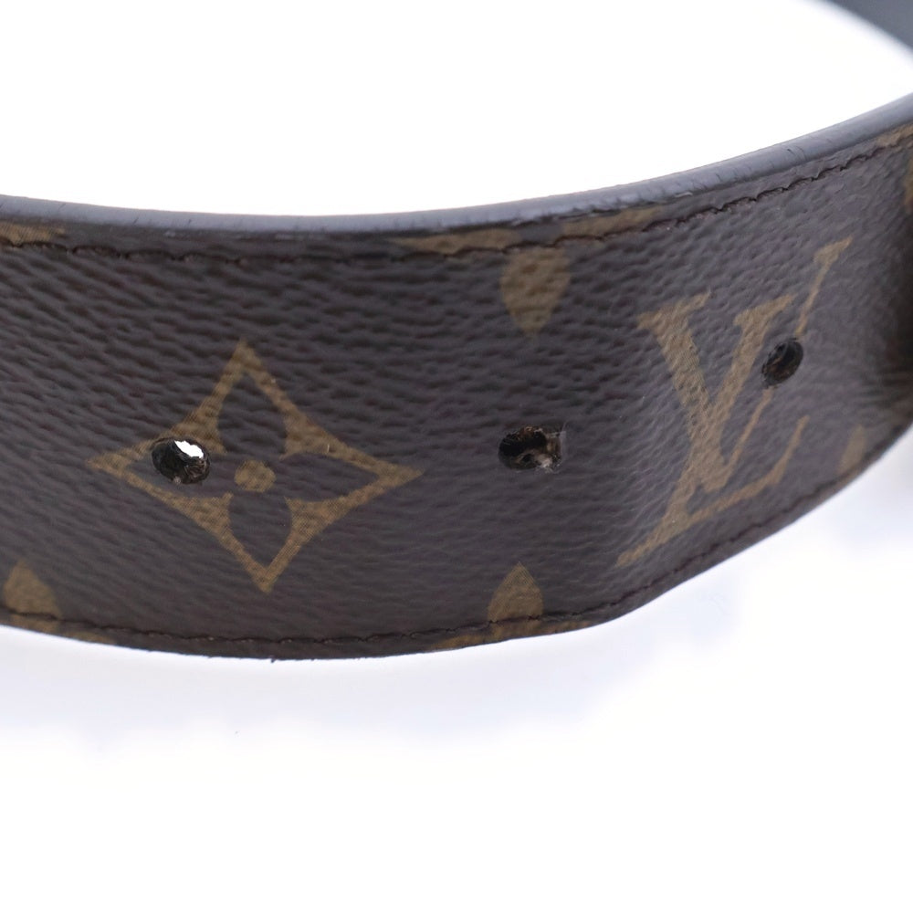 LOUIS VUITTON(ルイヴィトン) モノグラム サンチュール レザーベルト ブラック×ブラウン M0566 ゴールド金具