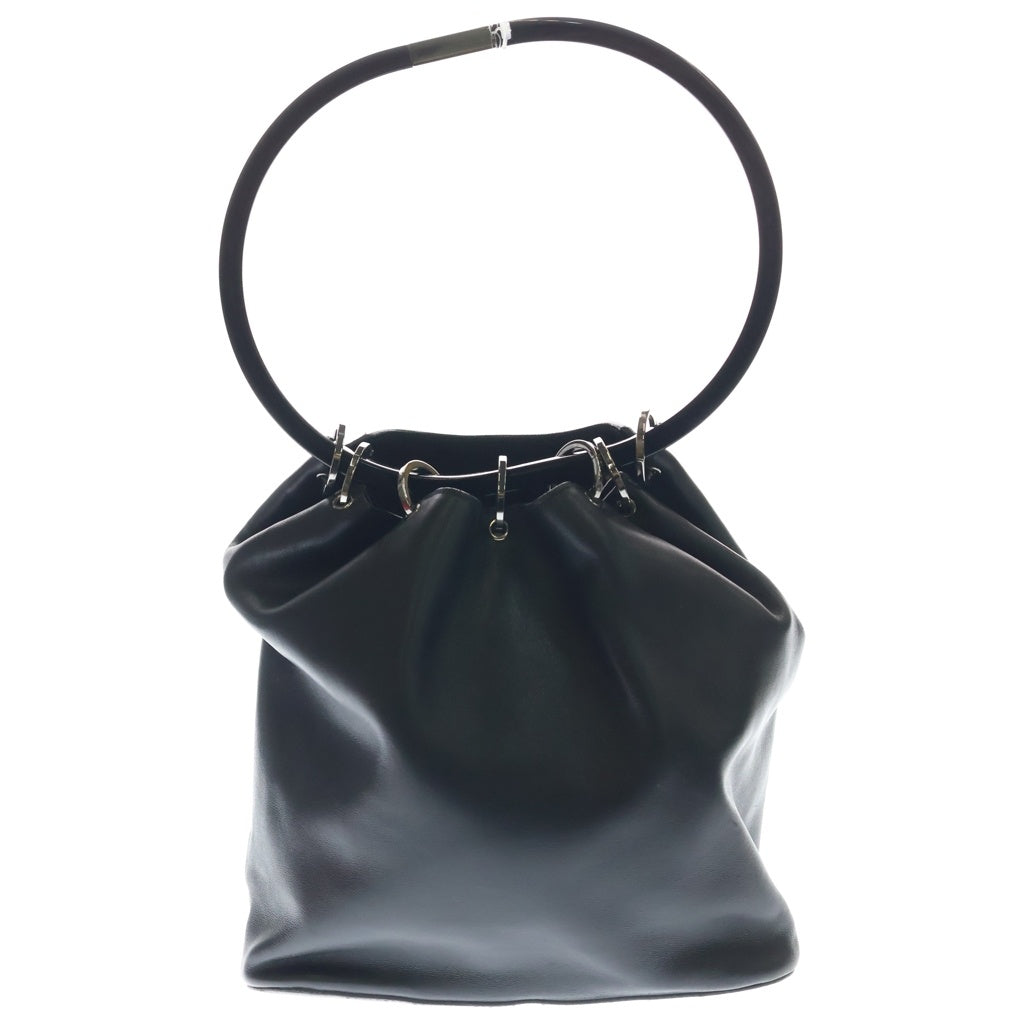 GUCCI(グッチ) ロゴ ハンドバッグ ミニバッグ ブラック レザー 001 3750 002113 シルバー金具 レディース