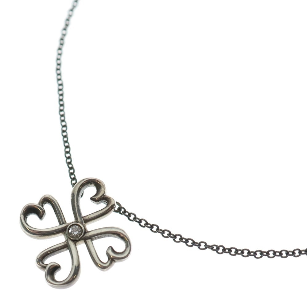 TIFFANY & Co.(ティファニー) ラビングハート クローバー ダイヤネックレス Ag925 シルバー アクセサリー レディース