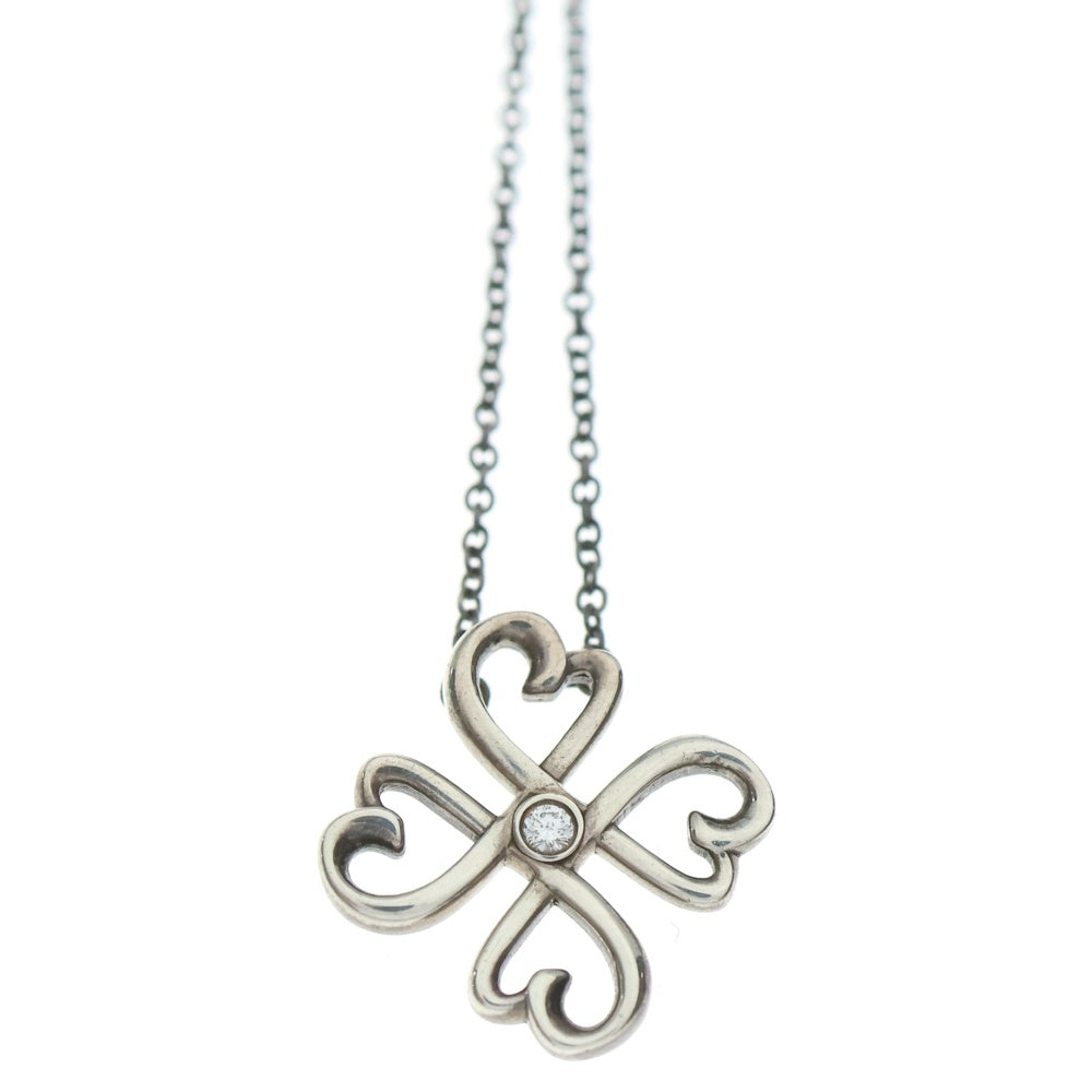 TIFFANY & Co.(ティファニー) ラビングハート クローバー ダイヤネックレス Ag925 シルバー アクセサリー レディース