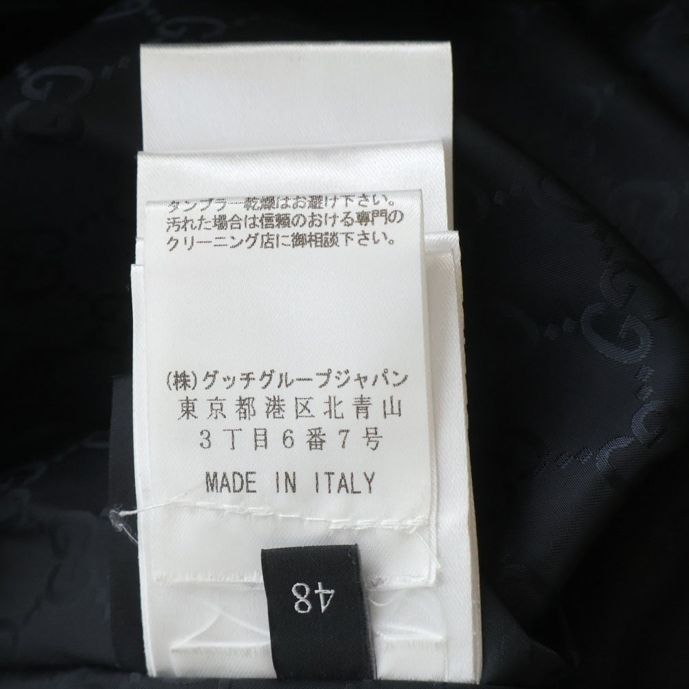GUCCI(グッチ) ロゴレザーパッチ付フーデッドダウンジャケット ブラック 245744 Z9687