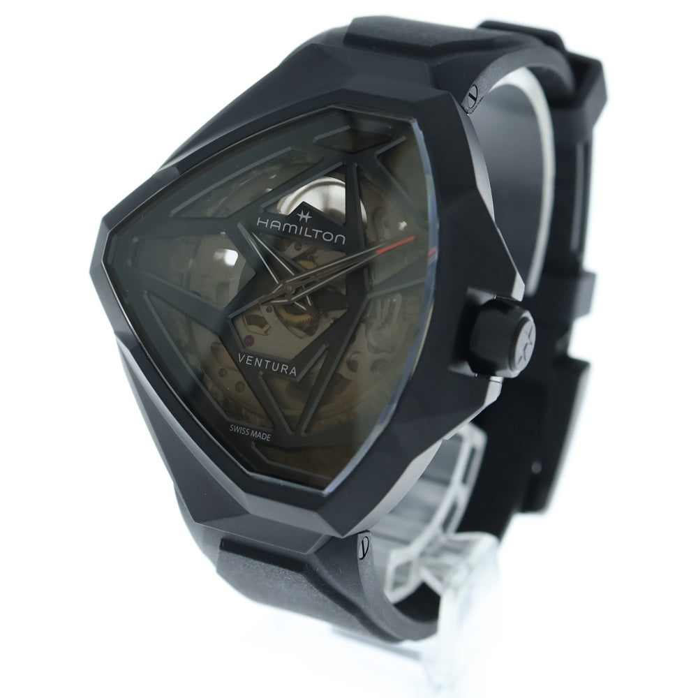 HAMILTON(ハミルトン) H24645330 ベンチュラ エッジ スケルトン文字盤 ブラック SS×ラバー/AT 自動巻き 腕時計