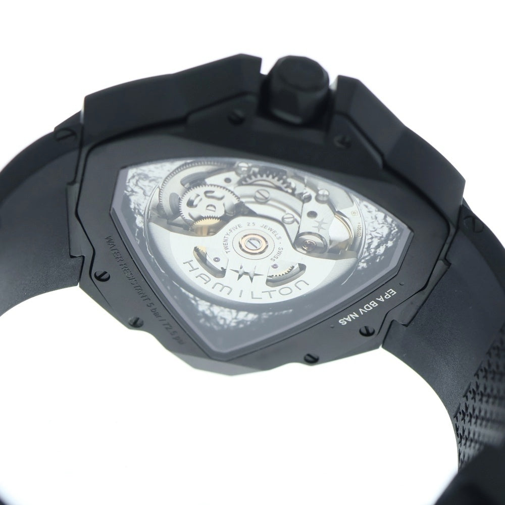 HAMILTON(ハミルトン) H24645330 ベンチュラ エッジ スケルトン文字盤 ブラック SS×ラバー/AT 自動巻き 腕時計