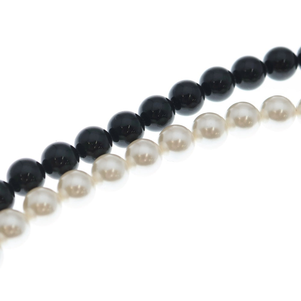 CHANEL(シャネル) パール ココマーク ロングネックレス ペンダント ブラック×ホワイト×ゴールド レディース