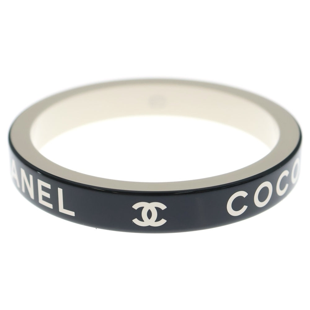CHANEL(シャネル) COCO バングル ブレスレット ブラック×ホワイト プラスチック レディース
