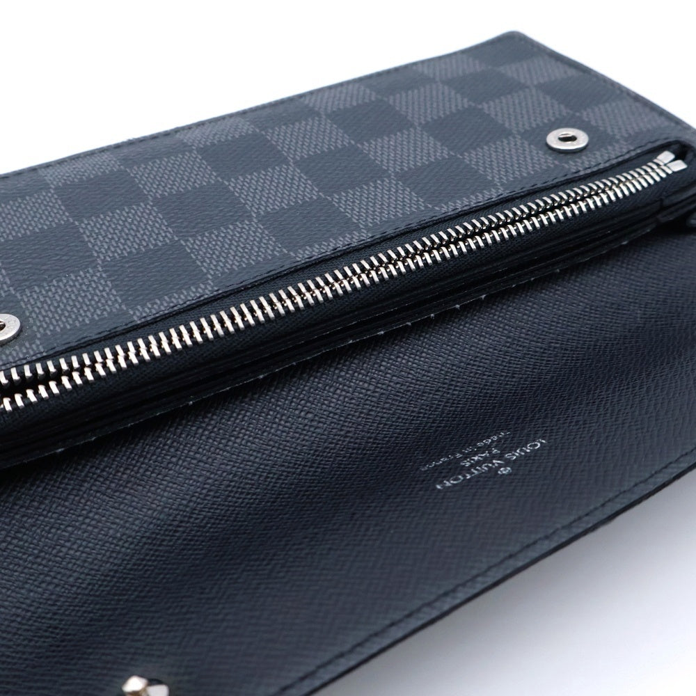 LOUIS VUITTON(ルイヴィトン) ダミエグラフィット ポルトフォイユ アコルディオン ロングウォレット 長財布 ブラック PVC レザー N60023 シルバー金具 レディース