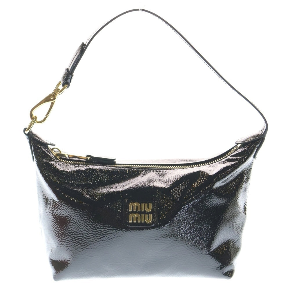 miumiu(ミュウミュウ) ミニハンドバッグ ポーチ ケース ブラック レザー ゴールド金具 レディース