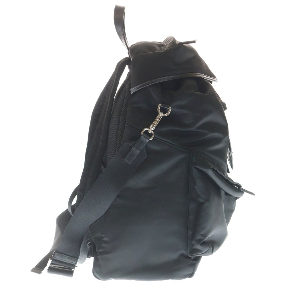 PRADA(プラダ) リナイロン バッグパック リュックサック ブラック ナイロン レザー 2VZ108 シルバー金具