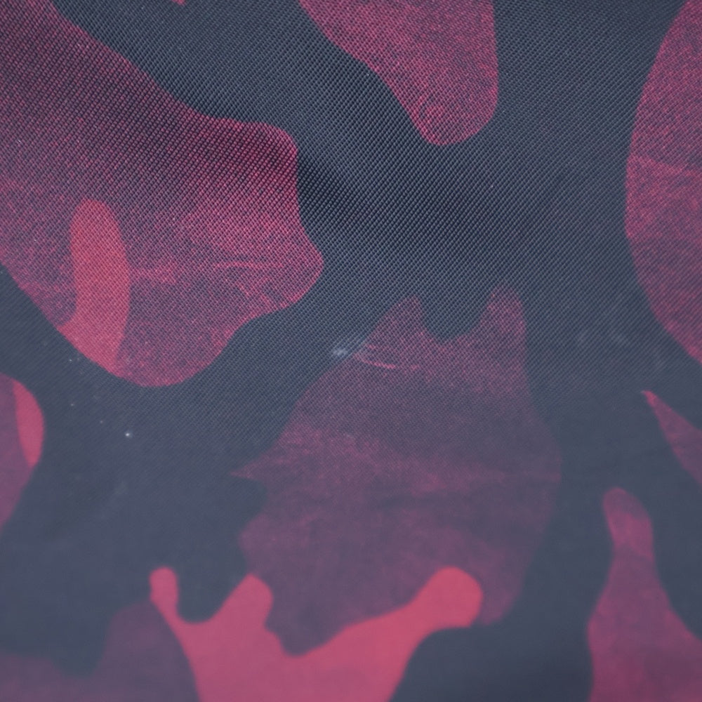 PRADA(プラダ) ナイロン ショルダーバック ミニバッグ レッド×ブラック ナイロン VA251M シルバー金具