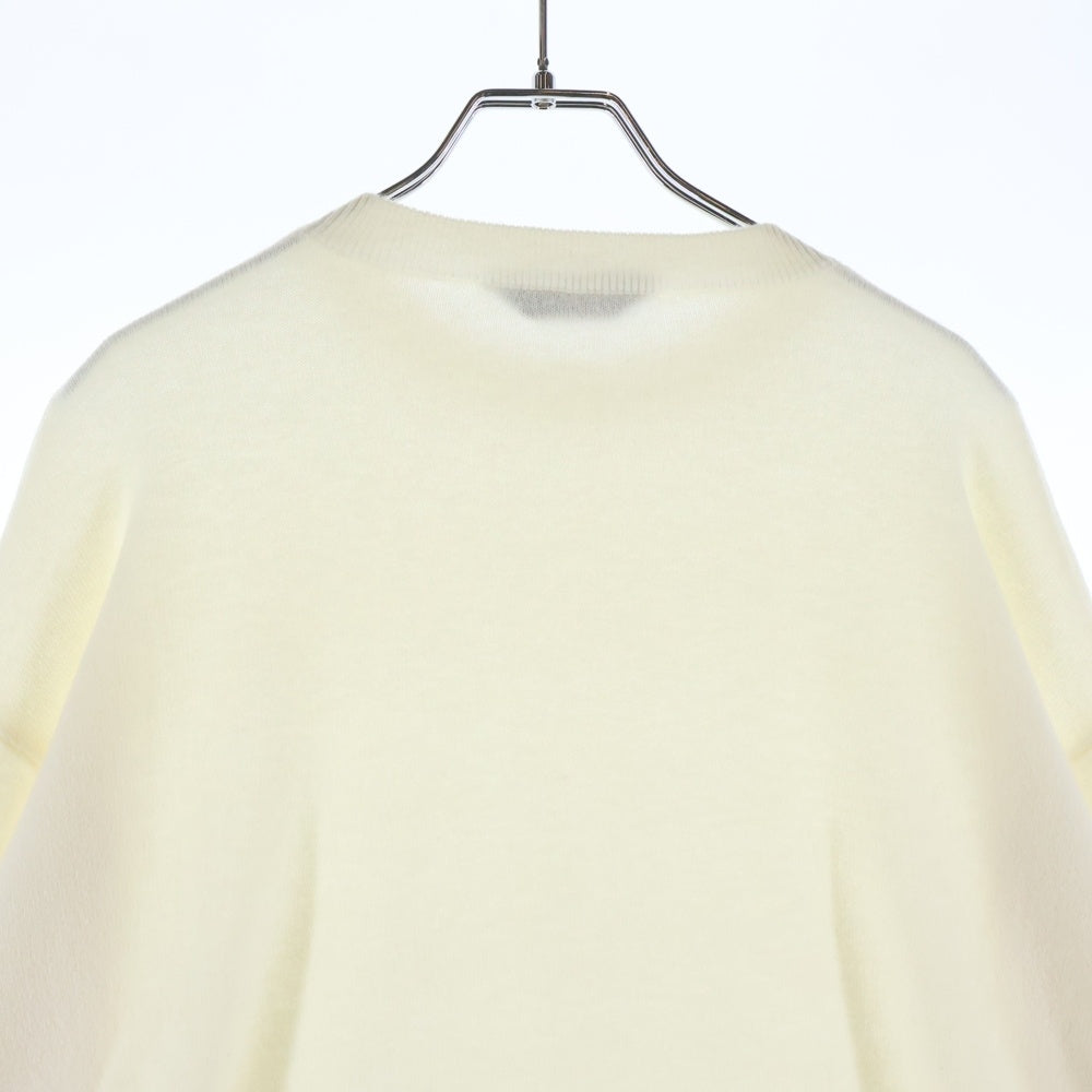 BALENCIAGA(バレンシアガ) ロゴメタルプレート カシミヤニットセーター ホワイト 849950 T1765