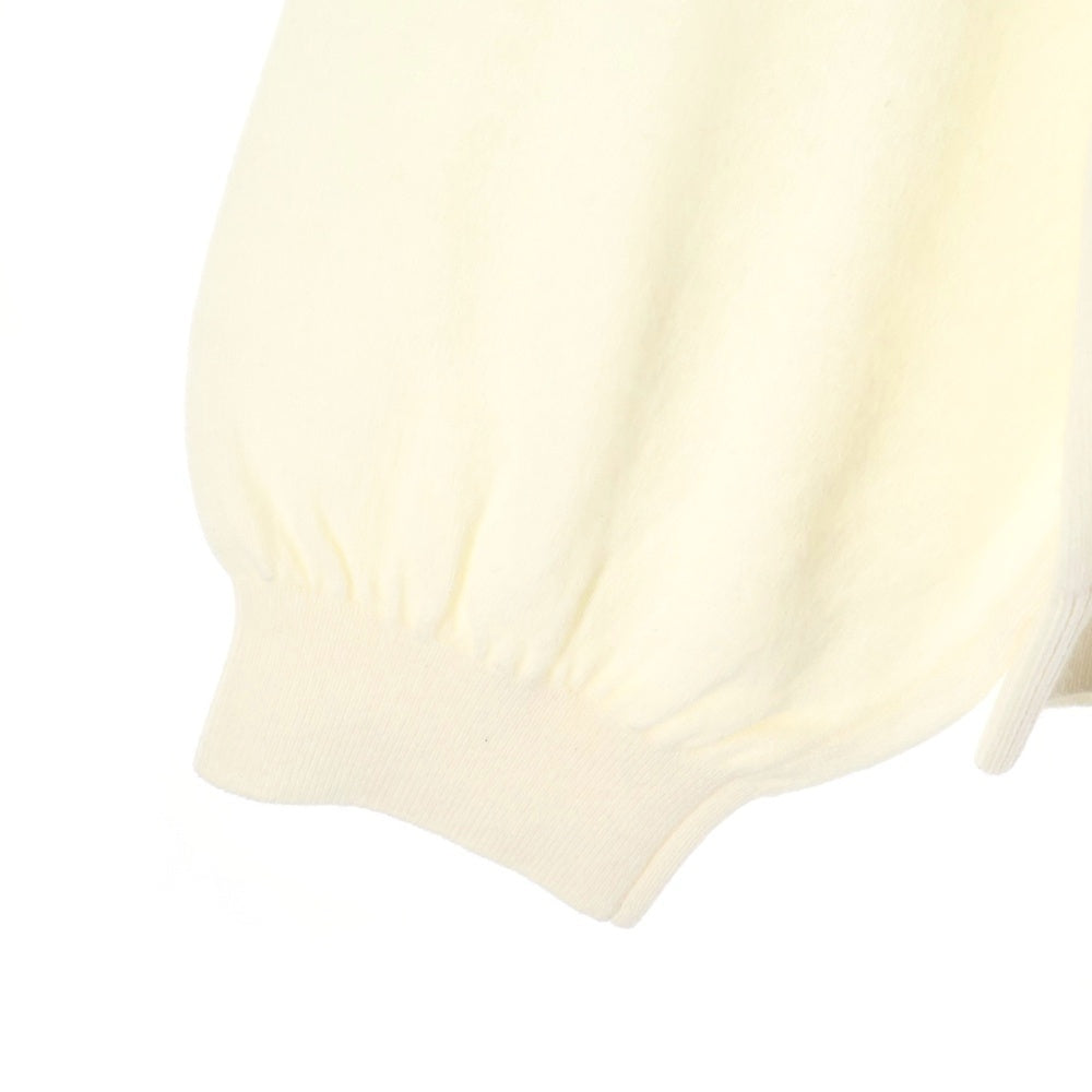 BALENCIAGA(バレンシアガ) ロゴメタルプレート カシミヤニットセーター ホワイト 849950 T1765