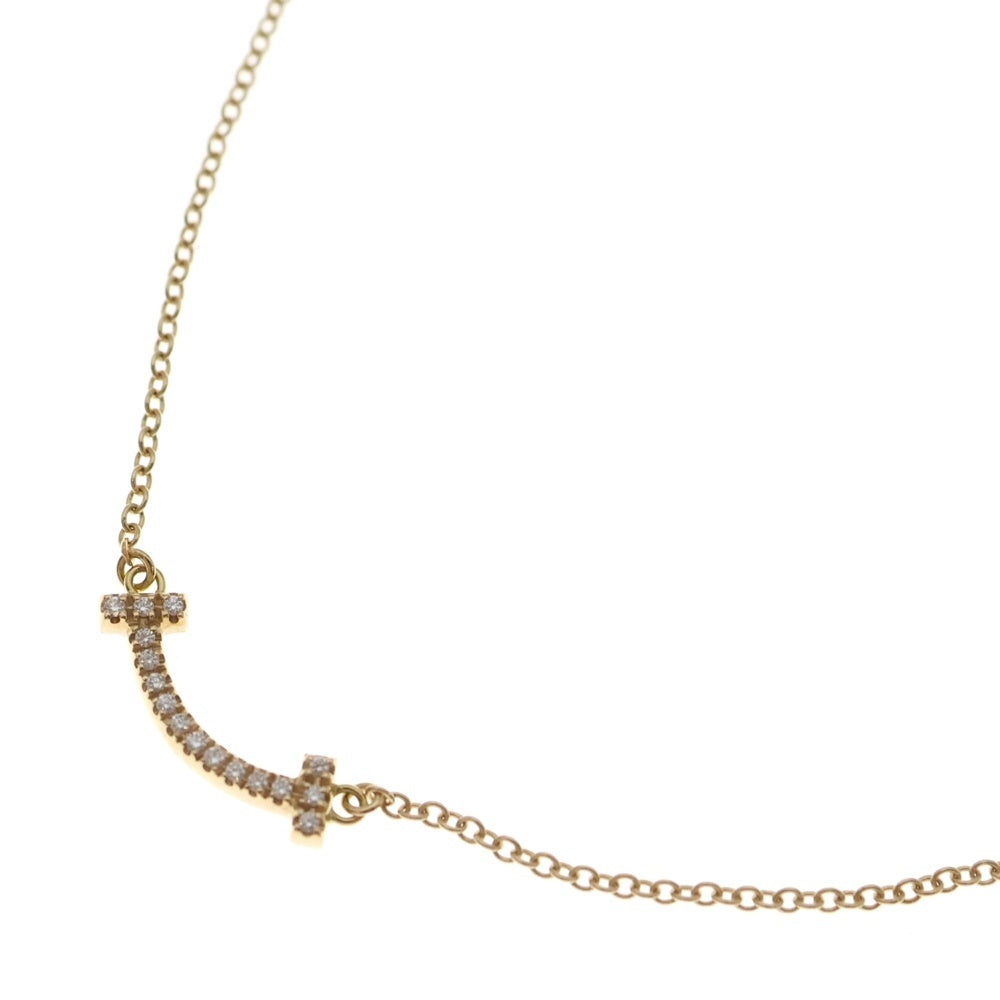 TIFFANY & Co.(ティファニー) Tスマイル ミニ ダイヤネックレス ペンダント チェーン ゴールド Au750 2.2g レディース