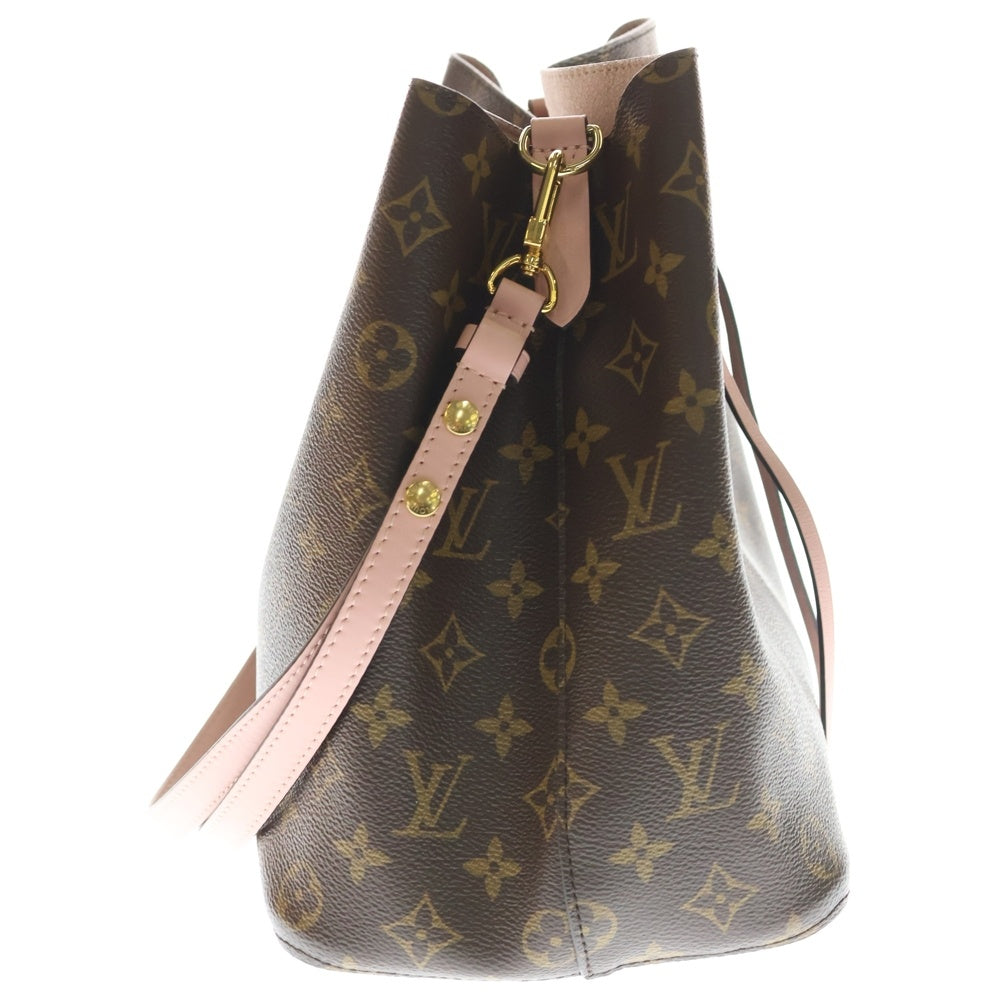 LOUIS VUITTON(ルイヴィトン) モノグラム ネオノエ ローズプードル ハンドバッグ ショルダーバッグ 肩掛けバッグ ブラウン×ピンク PVC M44022 ゴールド金具 レディース
