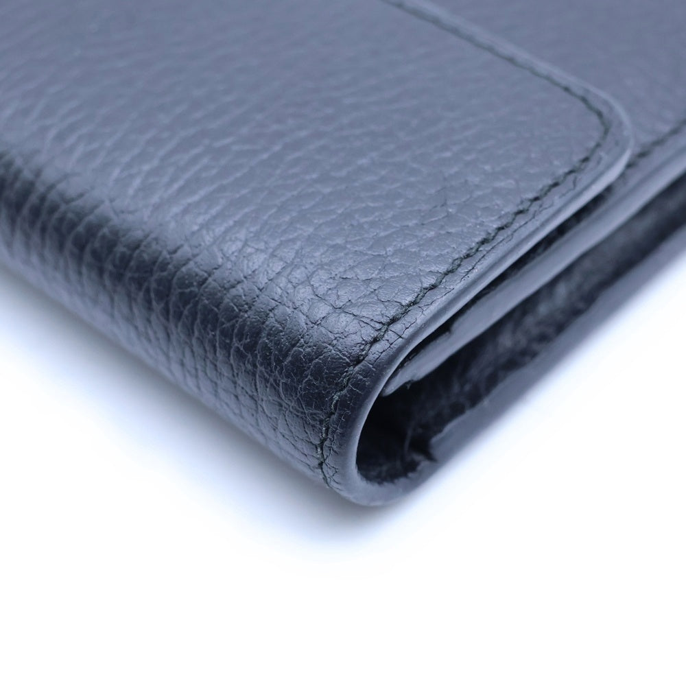 GUCCI(グッチ) インターロッキングG 長財布 ロングウォレット カードケース ブラック レザー 598166 ゴールド金具