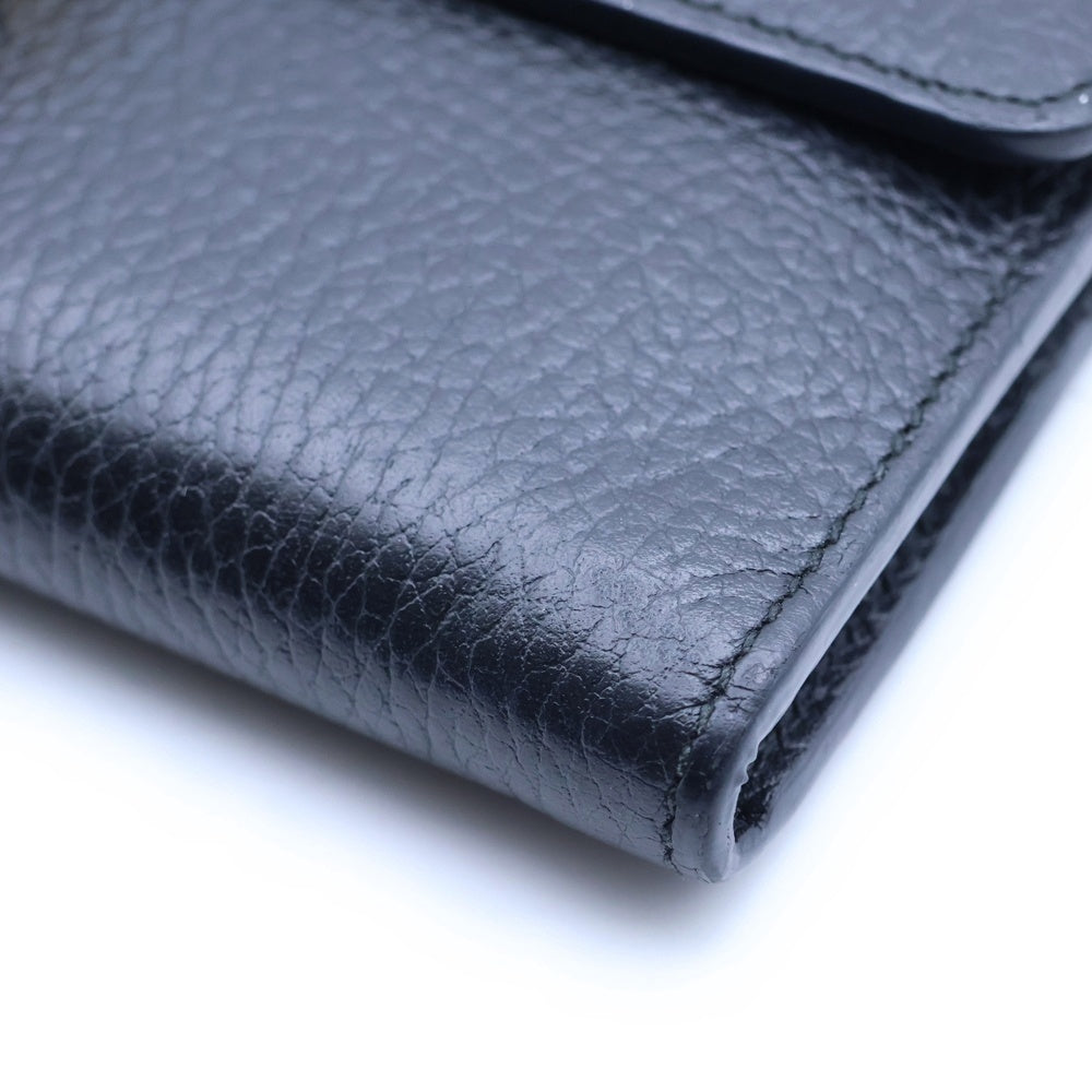 GUCCI(グッチ) インターロッキングG 長財布 ロングウォレット カードケース ブラック レザー 598166 ゴールド金具