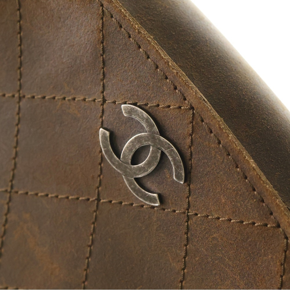 CHANEL(シャネル) マトラッセ チェーンショルダーバッグ フルフラップ ブラウン レザー シルバー金具 ヴィンテージライン