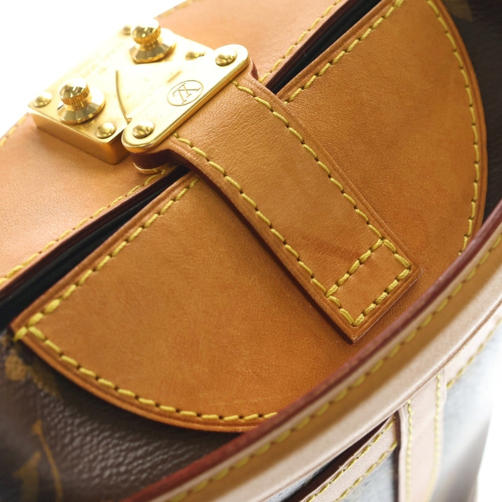 LOUIS VUITTON(ルイヴィトン) モノグラム ダッフルバッグ ショルダーバッグ ミニバッグ ブラウン レザー×PVC M43587 ゴールド金具 レディース