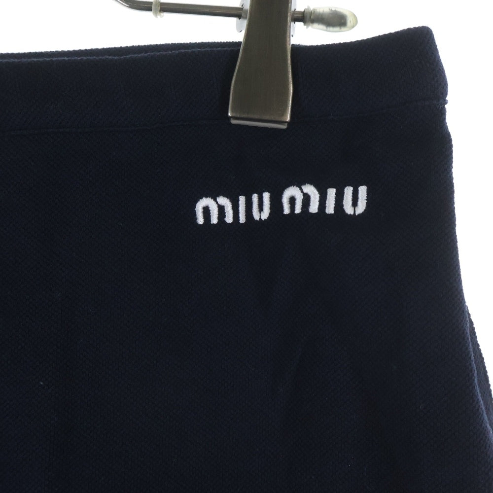 miumiu(ミュウミュウ) コットンピケドローストリングススカート ネイビー MJD209