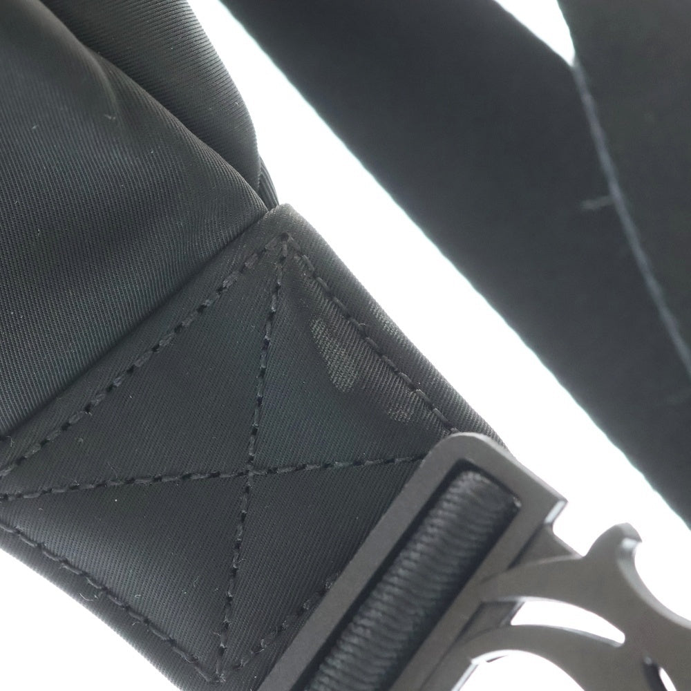 AMIRI(アミリ) ロゴ 刺繍 バムバッグ ウエストバッグ ボディバッグ ショルダーバッグ ブラック ナイロン シルバー金具