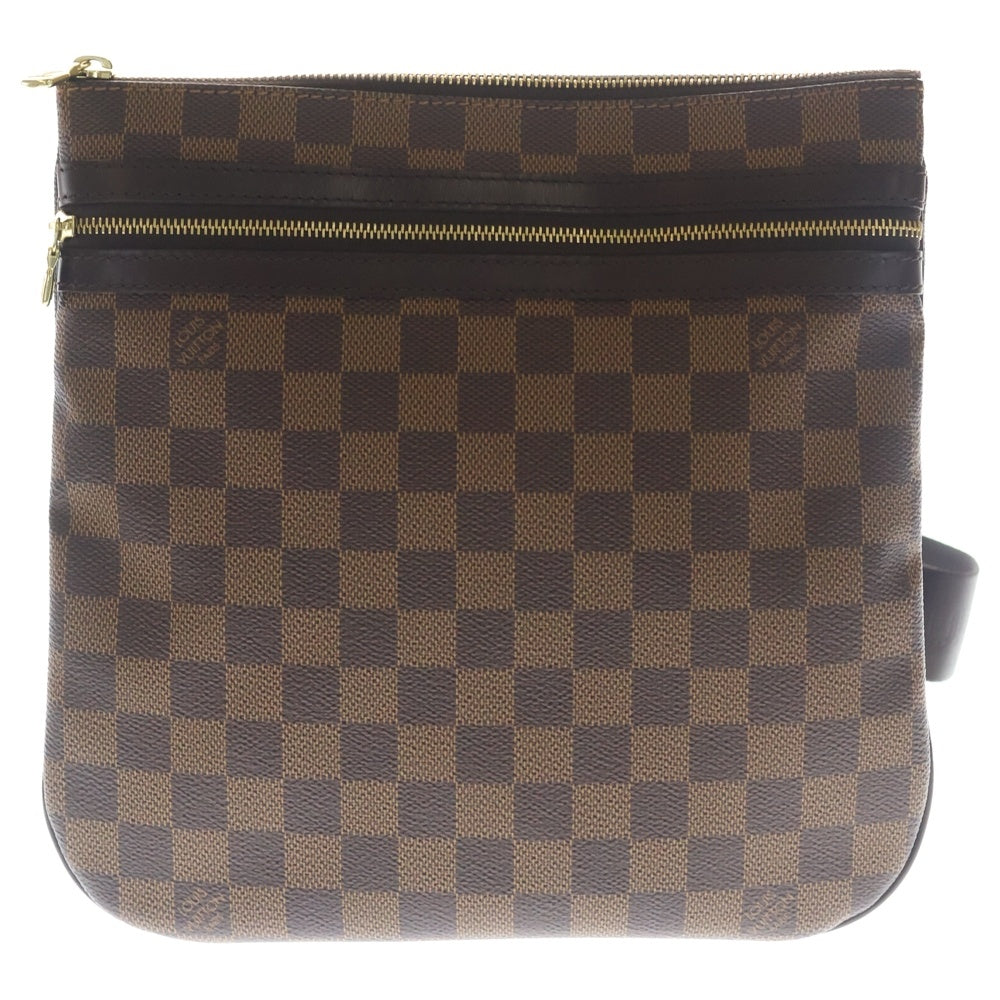 LOUIS VUITTON(ルイヴィトン) ダミエ ボスフォール ショルダーバッグ メッセンジャーバッグ ブラウン レザー×PVC N51111 ゴールド金具