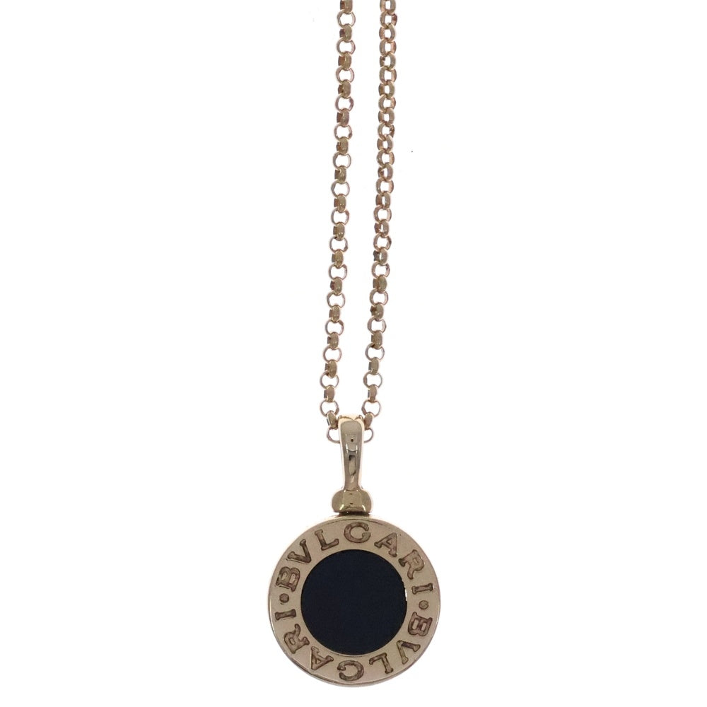 BVLGARI(ブルガリ) ブルガリブルガリ オニキス ネックレス Au750 K18 YG イエローゴールド ペンダント レディース