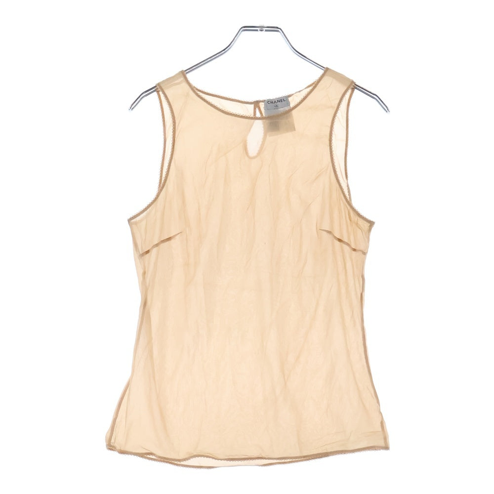 CHANEL(シャネル) シルク トップ ノースリーブ ベージュ P37106 V19739 レディース