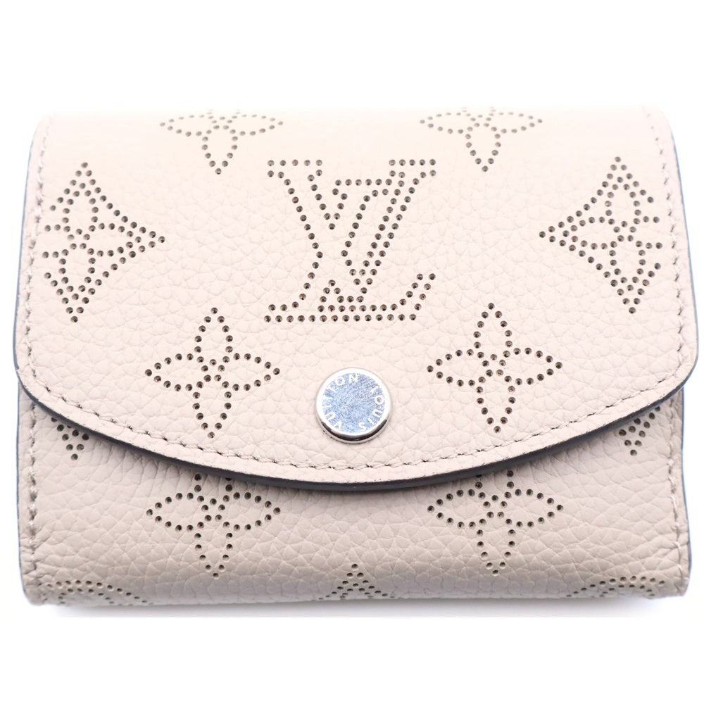 LOUIS VUITTON(ルイヴィトン) モノグラムマヒナ ポルトフォイユ・イリス コンパクトウォレット 三つ折り財布 ベージュ レザー XS M82437 シルバー金具