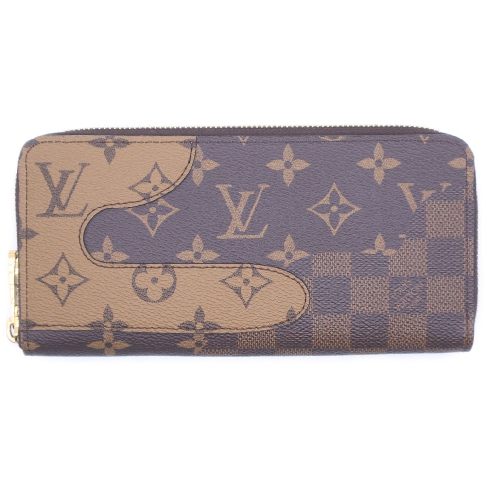 LOUIS VUITTON(ルイヴィトン) モノグラムランドスケープ ホリゾンタル ジッピーウォレット ロングウォレット カードケース 長財布 ブラウン レザー×PVC M26021 ゴールド金具 レディース