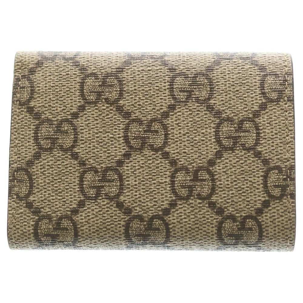 GUCCI(グッチ) バレンシアガコラボ ハッカープロジェクト コンパクトウォレット 三つ折り財布 ベージュ PVC 681700ゴールド金具