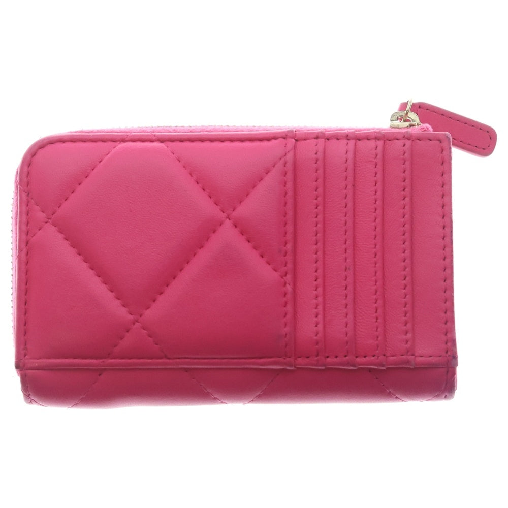 CHANEL(シャネル) シャネル19 コインケース フラグメントケース コインケース カードケース ピンク ラムスキン AP3665 ゴールド金具 レディース