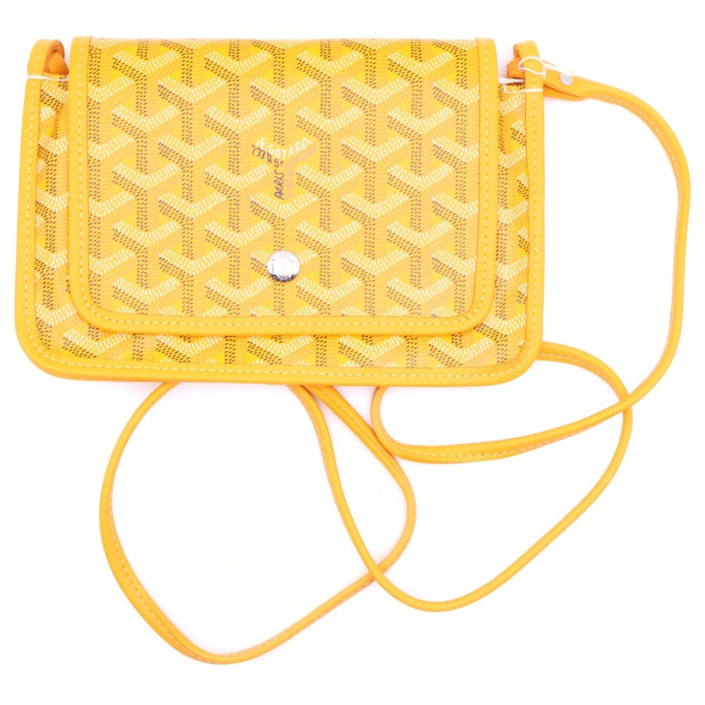 GOYARD(ゴヤール) プリュメ ショルダーバッグ ミニバッグ ショルダーポシェット イエロー レザー×PVC シルバー金具 レディース