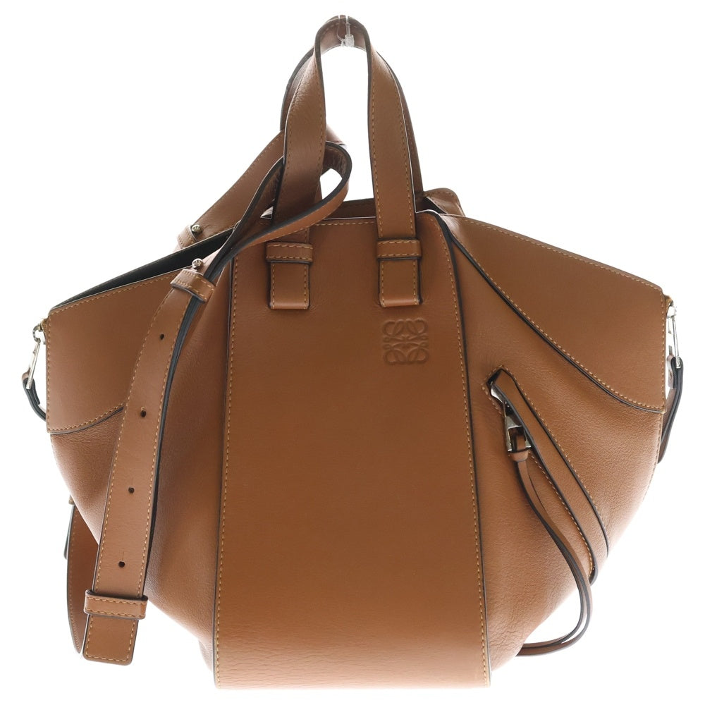 LOEWE(ロエベ) ハンモックバッグ スモール ショルダーバッグ ハンドバッグ ブラウン レザー シルバー金具 レディース