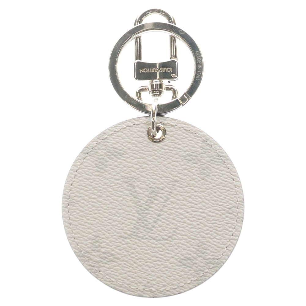 LOUIS VUITTON(ルイヴィトン) モノグラム ポルトクレ ラウンド キーホルダー バッグチャーム ホワイト レザー M68301 シルバー金具 レディース