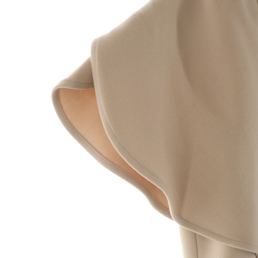 YOKO CHAN(ヨーコ チャン) パール装飾 ペタルスリーブ 半袖 ワンピース ベージュ レディース