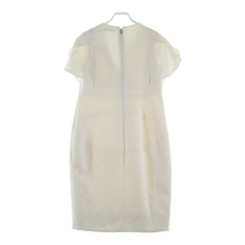 YOKO CHAN(ヨーコ チャン) パール装飾 ペタルスリーブ 半袖 ワンピース ホワイト レディース