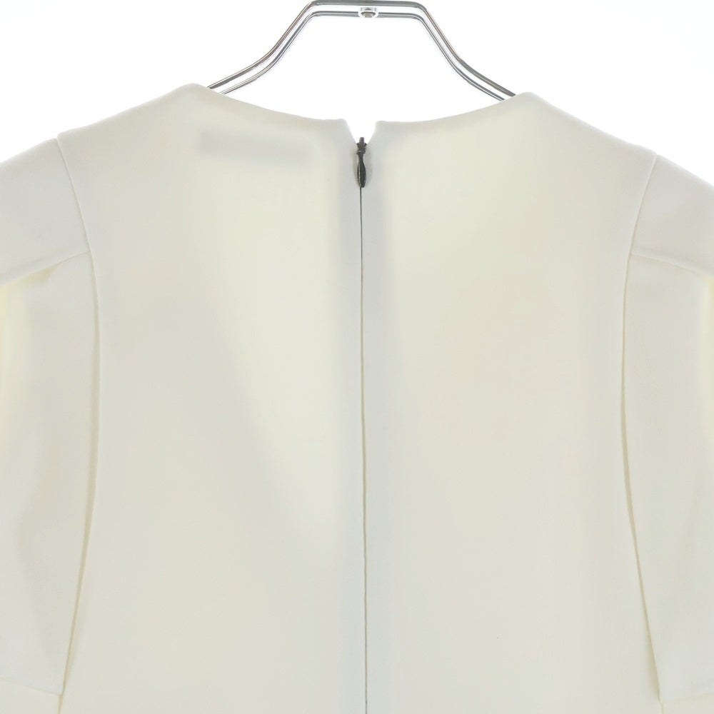 YOKO CHAN(ヨーコ チャン) パール装飾 ペタルスリーブ 半袖 ワンピース ホワイト レディース