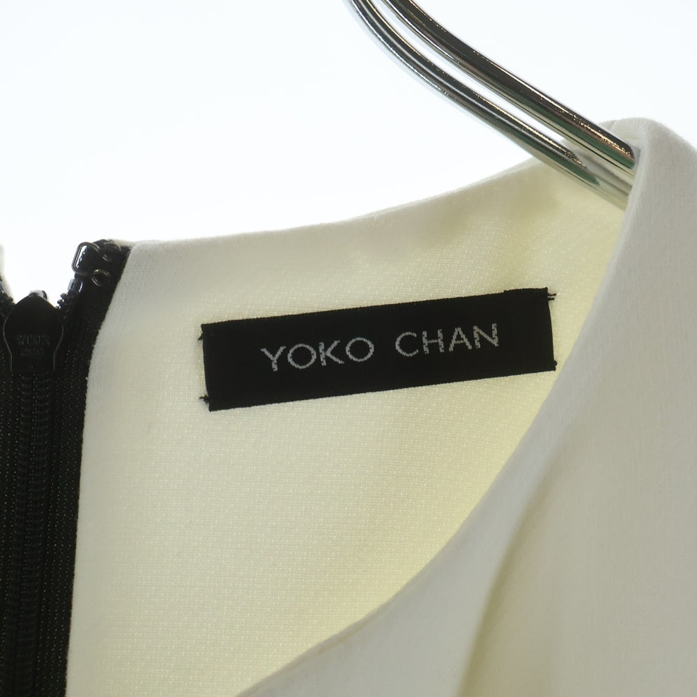 YOKO CHAN(ヨーコ チャン) パール装飾 ペタルスリーブ 半袖 ワンピース ホワイト レディース