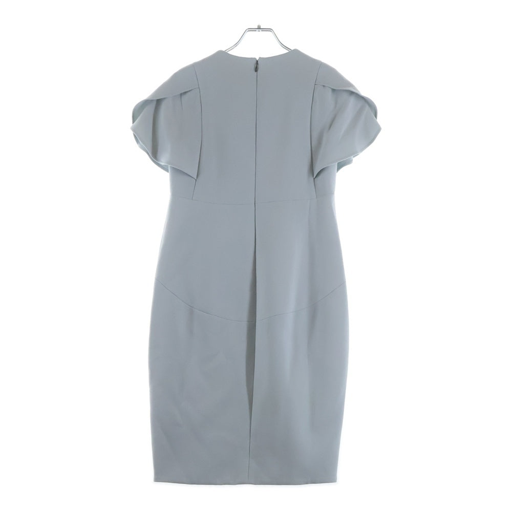 YOKO CHAN(ヨーコ チャン) パール装飾 ペタルスリーブ 半袖 ワンピース グレー レディース